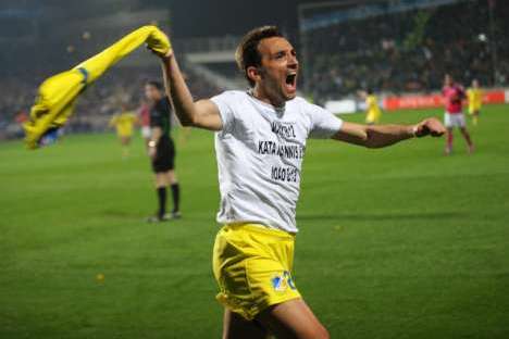 Apoel: Manduca celebra golo ao Lyon na Champions