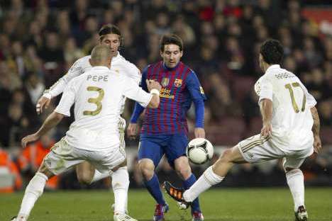 Barcelona-Real Madrid 25/01/2012 Messi e Pepe