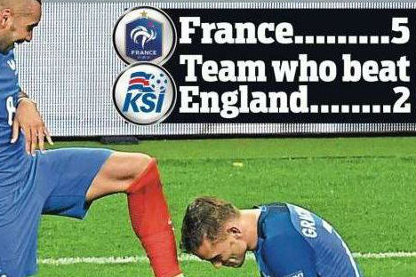 Daily Mail sobre França-Islândia
