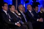 Infantino (UEFA) sentado com Mourinho, Capello, Figo e Fernando Gomes