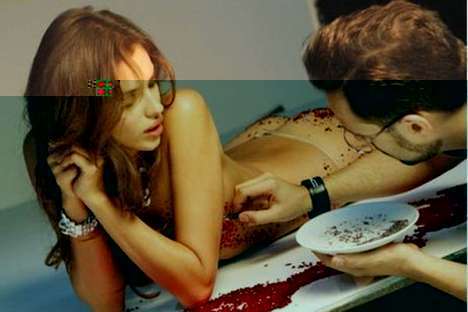 Irina Shayk cobre-se de cristais swarovski para a Elle