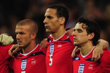 Owen Hargreaves, Rio Ferdinand e David Beckham (2008)