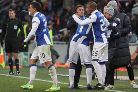Shakhtar-FC Porto (23/11/11): Festejos do segundo golo (1)