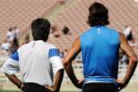 Mourinho e Ibrahimovi? de costas (Inter Milão)