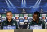 Mourinho e Essien em conferência de imprensa