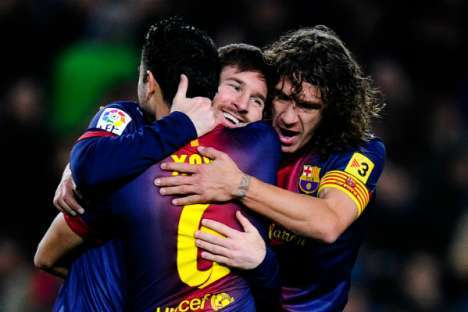 Imagens de 28/01/13 - Futebol: Messi festeja primeiro golo no Barcelona-Osasuna
