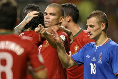 Portugal-Azerbaijão, seleção festeja golo