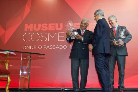 António Costa com Luís Filipe Vieira na inauguração do Museu Benfica