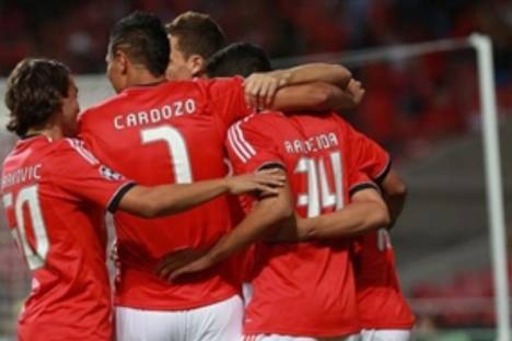 Benfica festeja golo ao Anderlecht, 17-09-2013