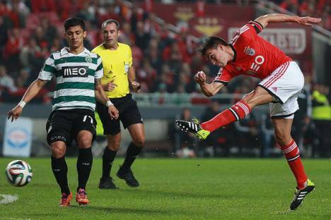 Benfica-Sporting (2014): Gaitán remata junto a Montero
