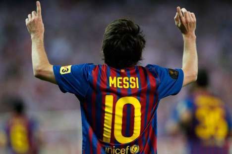 Messi e o seu festejo habitual