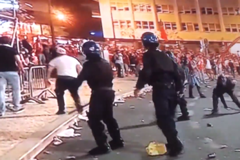 Confrontos entre polícia e adeptos do Benfica no Marquês