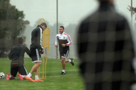 Salvio treina no Benfica, janeiro 2014