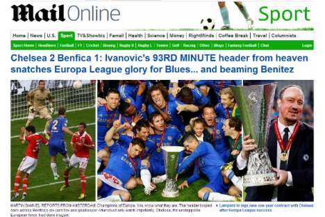 Benfica na imprensa inglesa após a derrota na Liga Europa