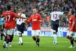 Manchester United festeja golo com o Bolton